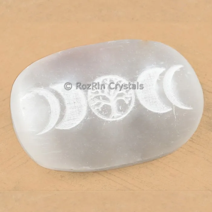 Seven chakra Selenite Palm stone
