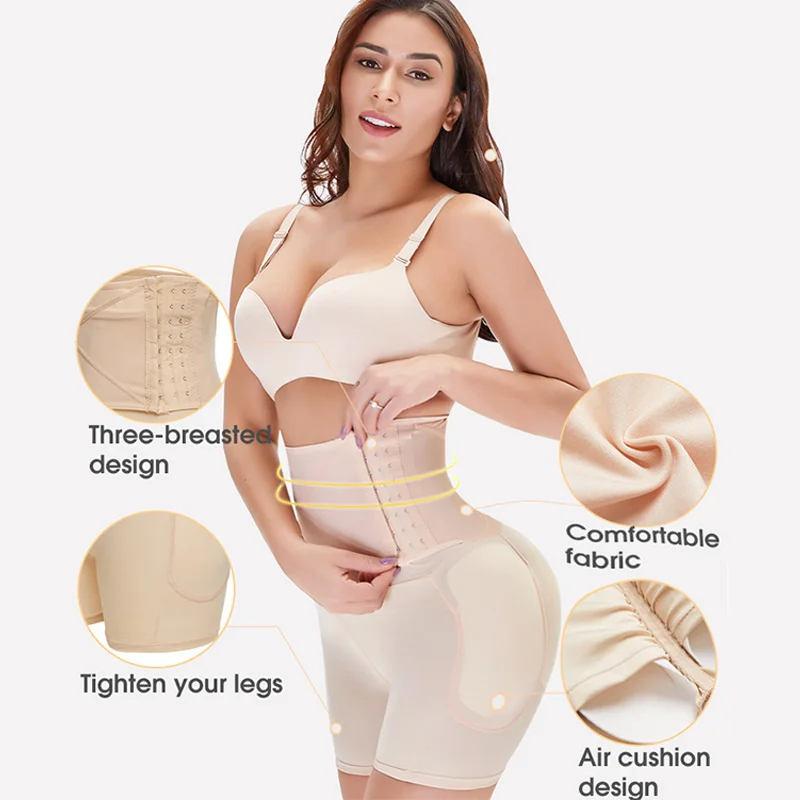 Sexy Big Ass Hip Enhancer Padded Butt Lifter Body Shaper with Hooks High Waist Trainer Slimming Tummy Control Panties