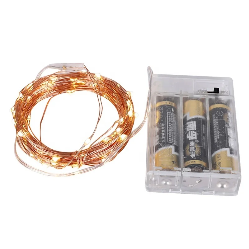 
3AA battery powered 5m 50 leds copper wire string light led copper wire string lights for christmas tree light holiday wedding 