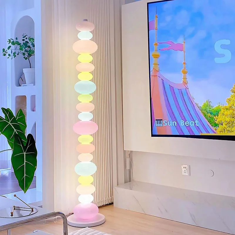 Home Decorative Modern Living Room Macaron Sugar Gourd Lamp Creative Rainbow Candy Table Lamp for Bedroom
