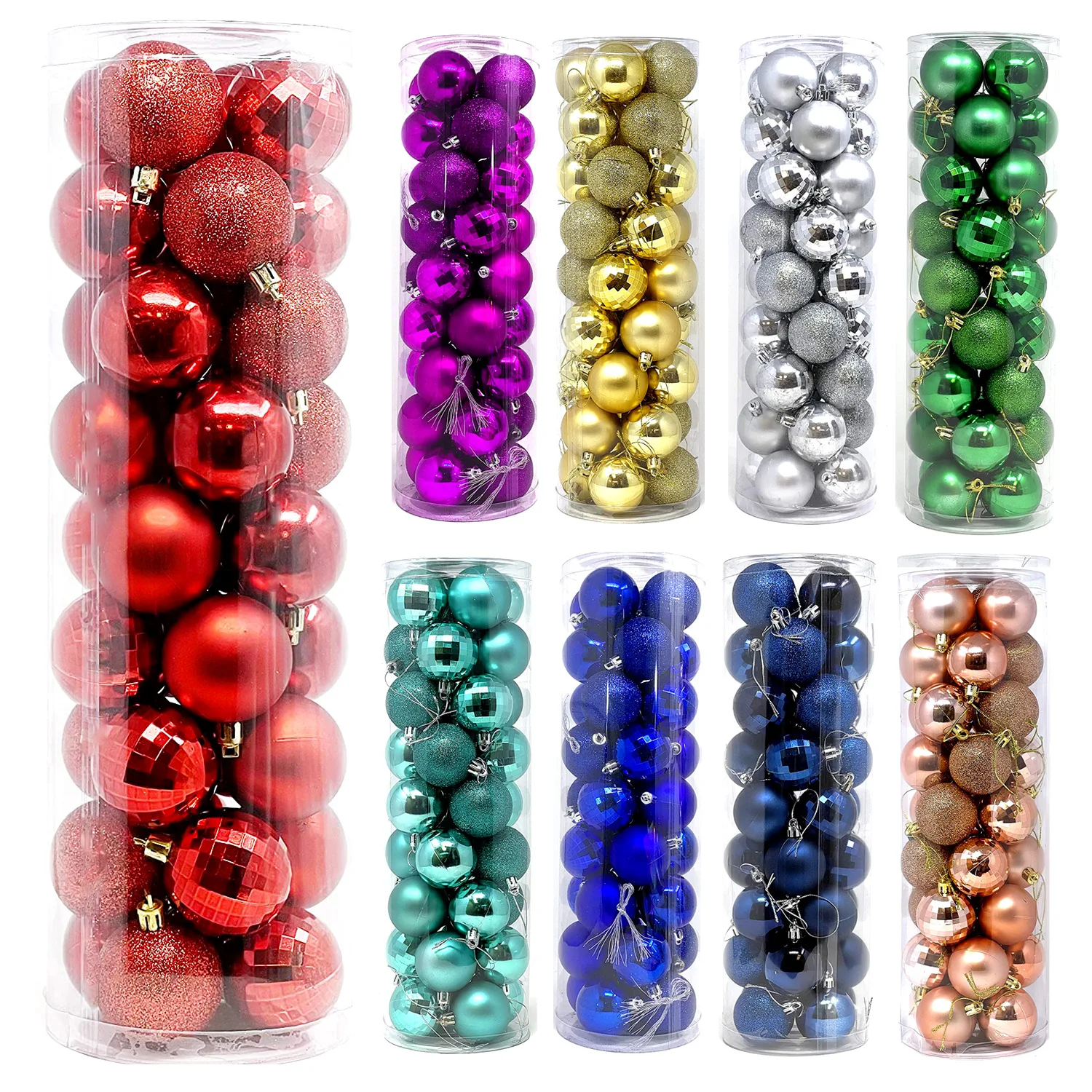 4Types Decorating Christmas Balls Large 36pcs Plastic White/Silver/Gold/Red Ball Christmas Tree Ornaments