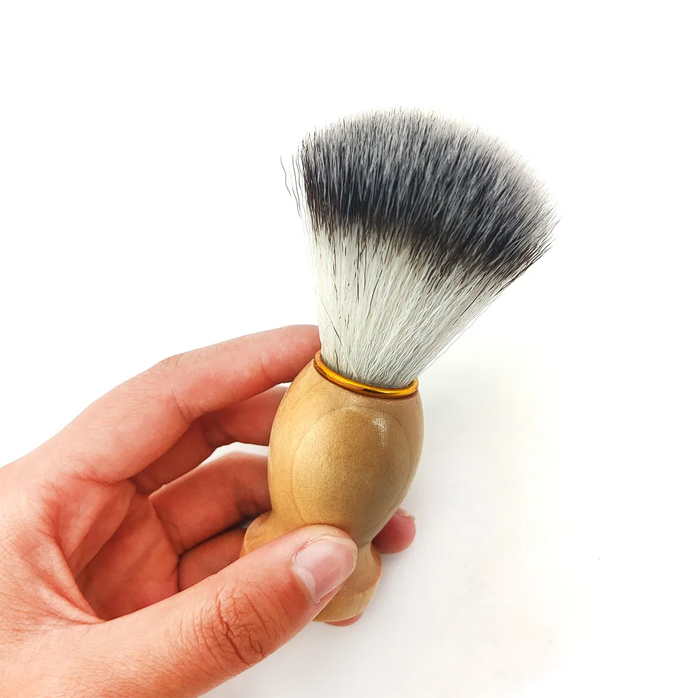 Экологичный многоразовый набор для чистки лица и бритья бороды, щетка для бороды с логотипом на заказ, деревянная ручка, Мужская кисть для бритья