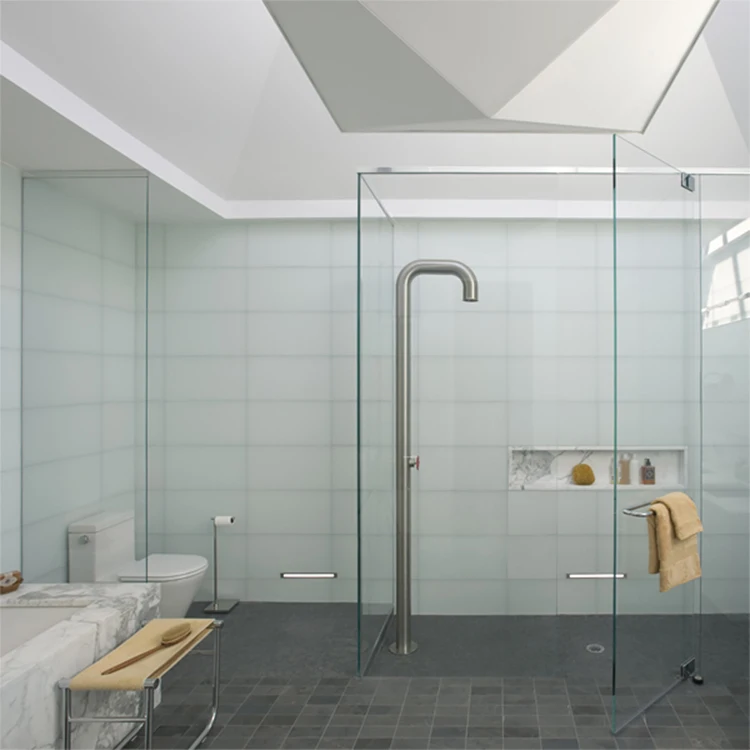 Hotel Toughened Shower Glass Frameless Swing Door Open Style Shower Enclosure Tempered Glass Cost Per Square Foot Float Glass