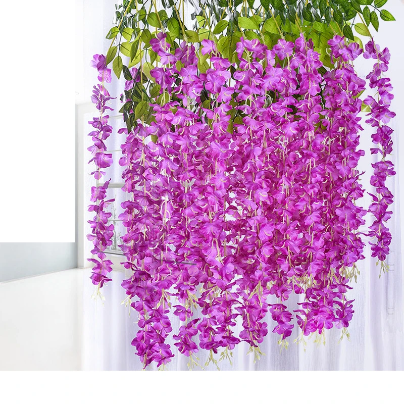 Wisteria Hanging Flowers Wedding Decoration Artificial Silk Garland Wisteria Flower