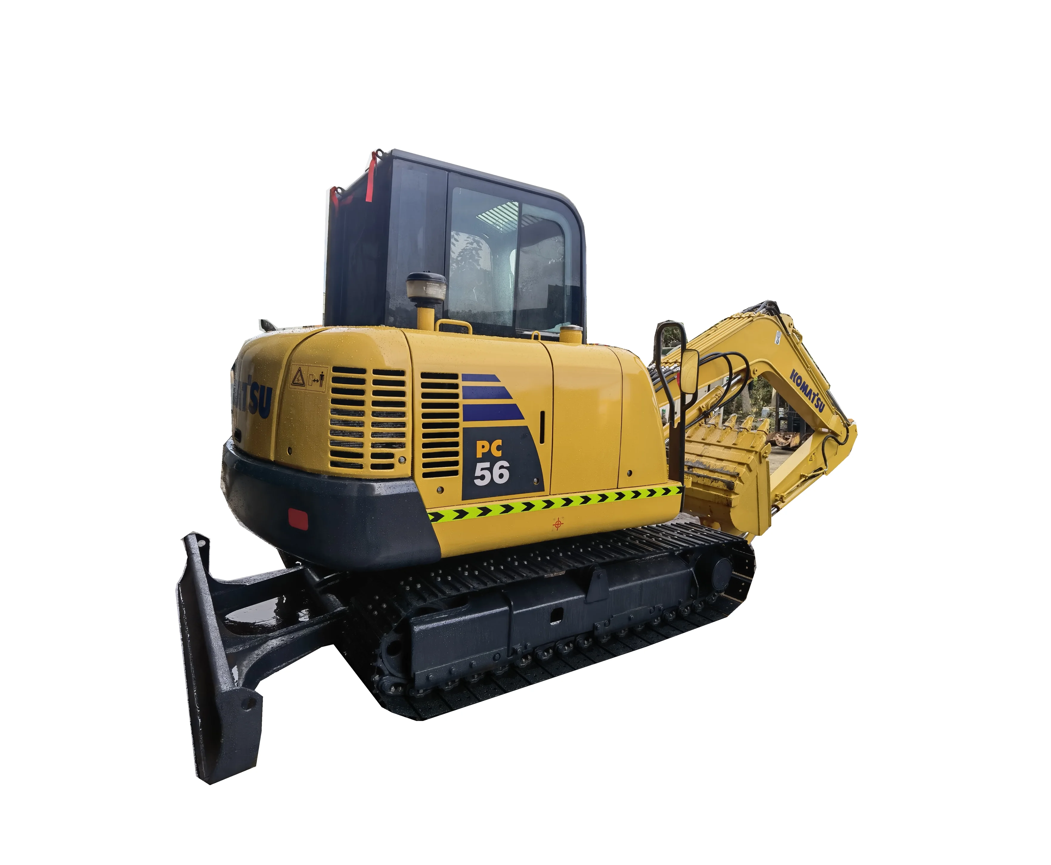Used Komatsu PC56 6 Ton Mini Excavator with Eaton Hydraulic Pump Yuchai Engine 5.6Ton Crawler Digger Motor Gear Core Components