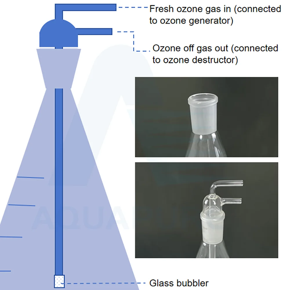 1000mL Ozone Flask Ozone Water & Oil Maker with Full Crystal Glass Bubbler for Ozone Therapy Machine