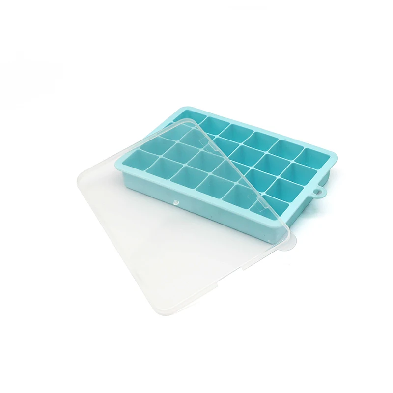 Amazon Hot Deals Ice Cube Tray for Freezer with Ice Bucket Silicone Molds Wholesale with PP Lid