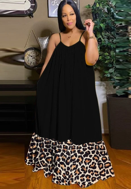 GX23111 Fashion summer boutique clothing women maxi dresses party unique print sleeveless A-line big swing long dress