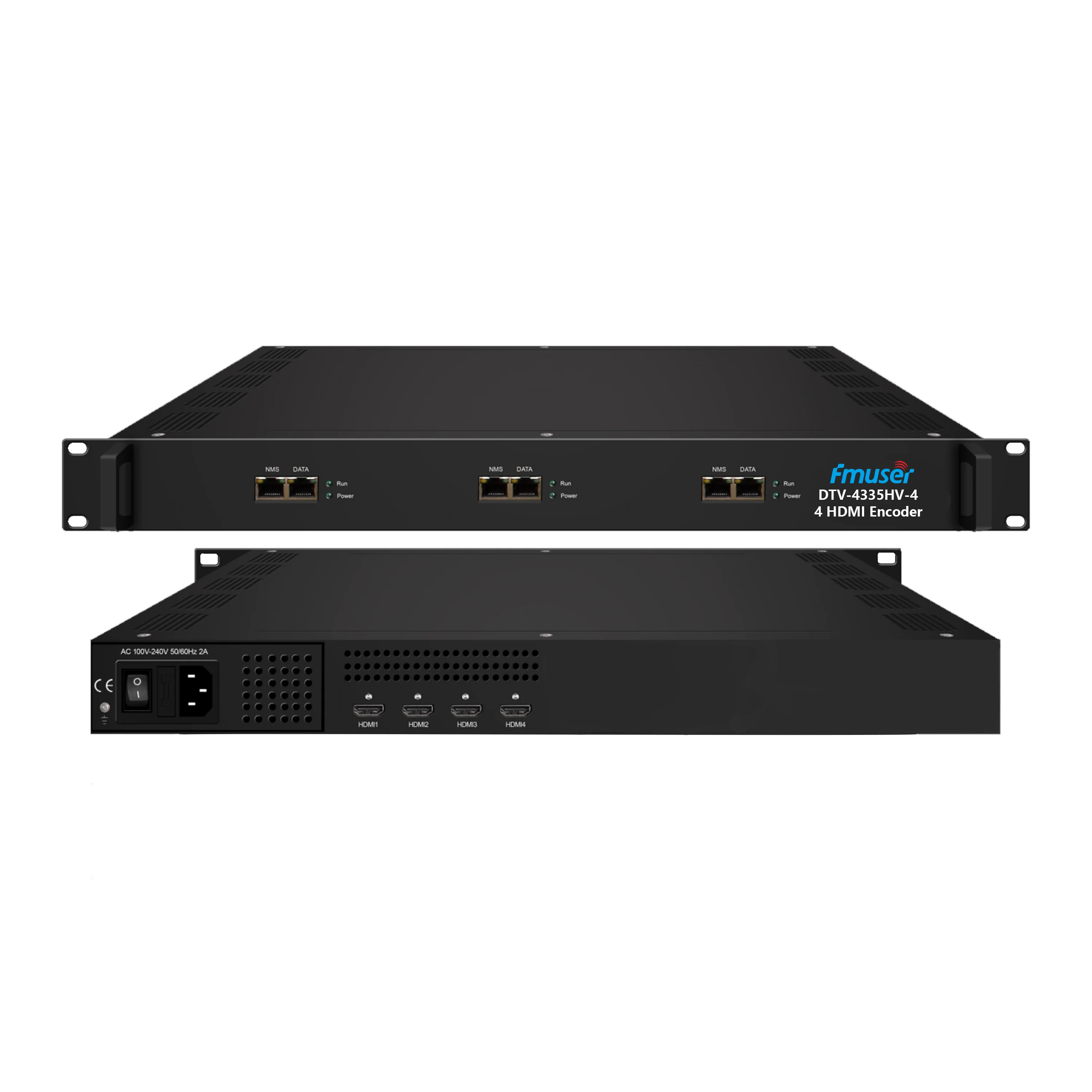 FMUSER DTV-4335HV-4 4 HD/SDI Mpeg4/H264.265/HEVC in 4SPTS output Digital TV Head-end System 4 Channel IPTV OSD Encoder