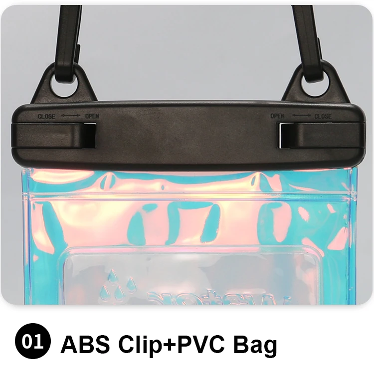 IPX8 Laser PVC Waterproof Cell Phone Bags Adjustable Custom Cellphone Pouch Outdoor Mobile Swim Travel Waterproof Bag