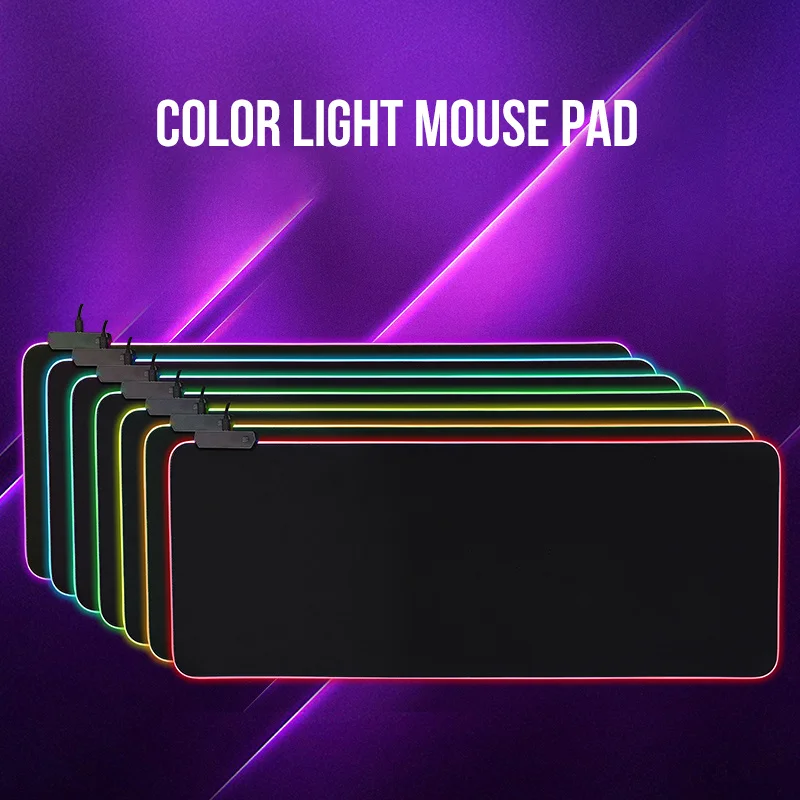 Игровой коврик для мыши RGB с 15 режимами освещения, Настольный коврик разных размеров, Большие персонализированные Мультяшные коврики для мыши