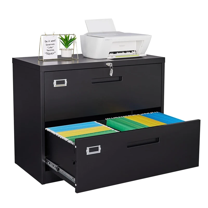 Fireproof Index Card Steel 2 Drawer Cabinet Metal A4 White Filing Cabinets For File Document