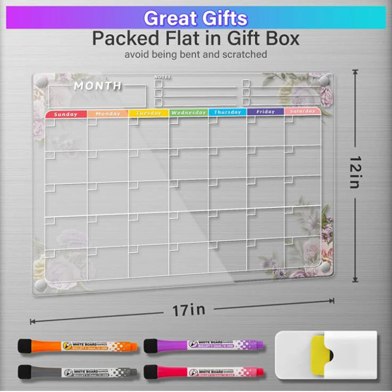 Eco-friendly factory customize clear  acrylic sign  Board Dry Erase Board Magnetic on the wall