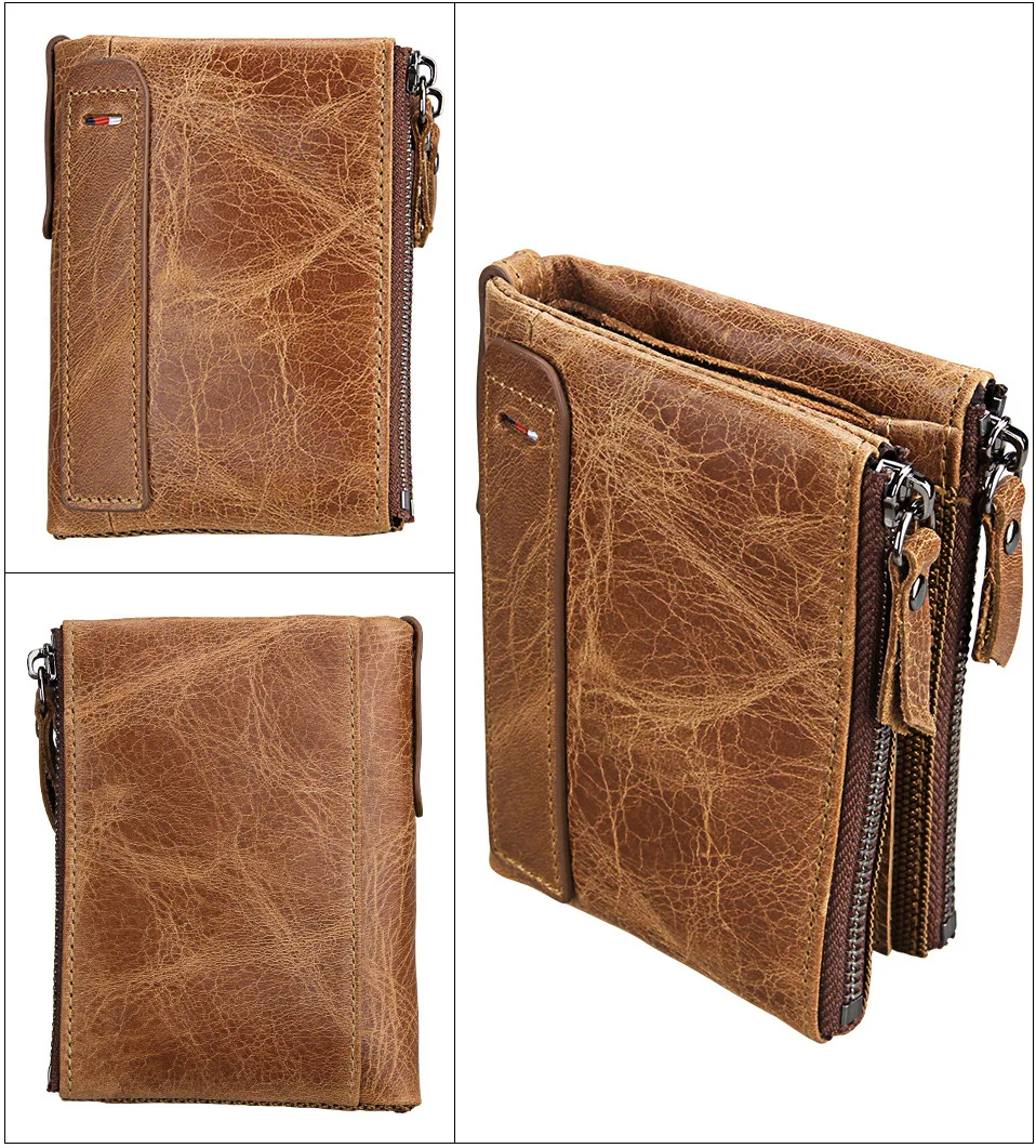 high leather wallet crazy horse leather wallet leather zipper wallet case flip cover for women