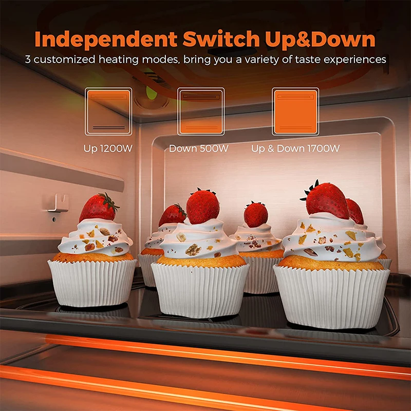 Stainless Steel Dual Heating Air Fryer Oven Oil Free, Toaster Rotisserie and Dehydrator, 11 in 1, 15 L, 1700 W