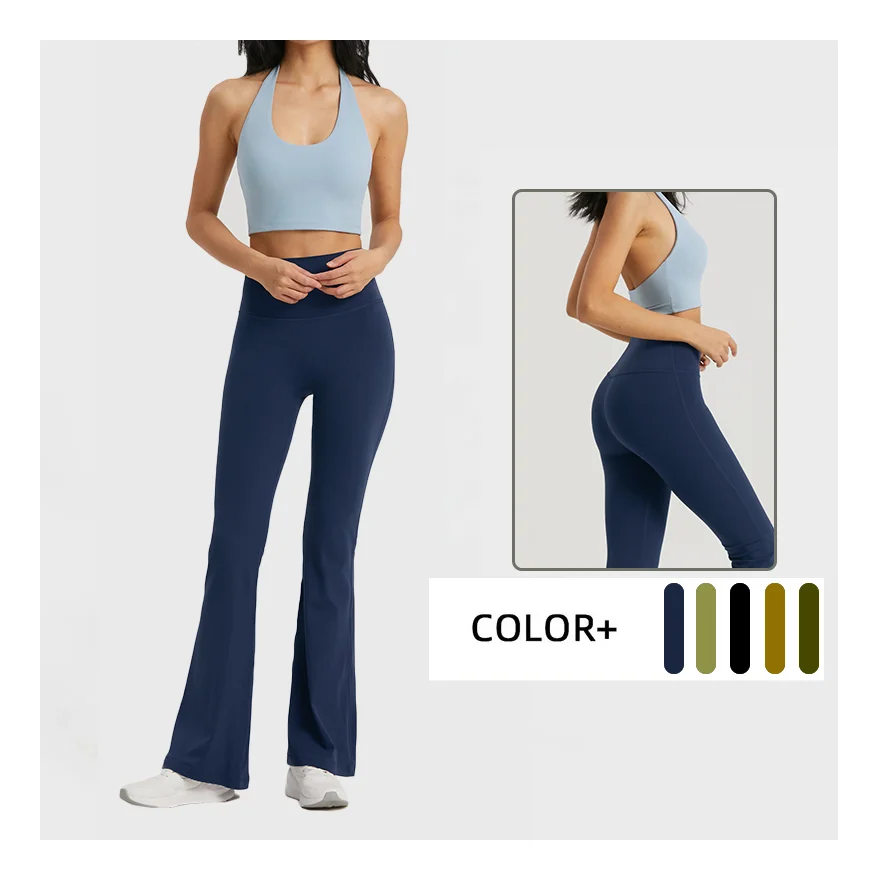 Леггинсы высокого качества с расклешенным животиком и широкими штанинами для фитнеса йоги свитера расклешенные женщин