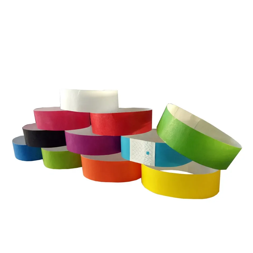 Custom Colourful Bracelet Cheap Personalised Waterproof Disposable Paper Band Tyvek Wristbands Concert ticket wristband
