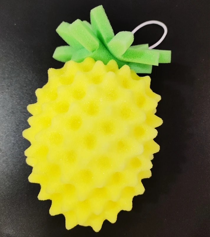 Pineapple Sponge Exfoliating Shower Scrubber Newborn Kids Bathing Mud Rubbing Sponges Fruit Dead Skin Remover Baby Bath Sponge