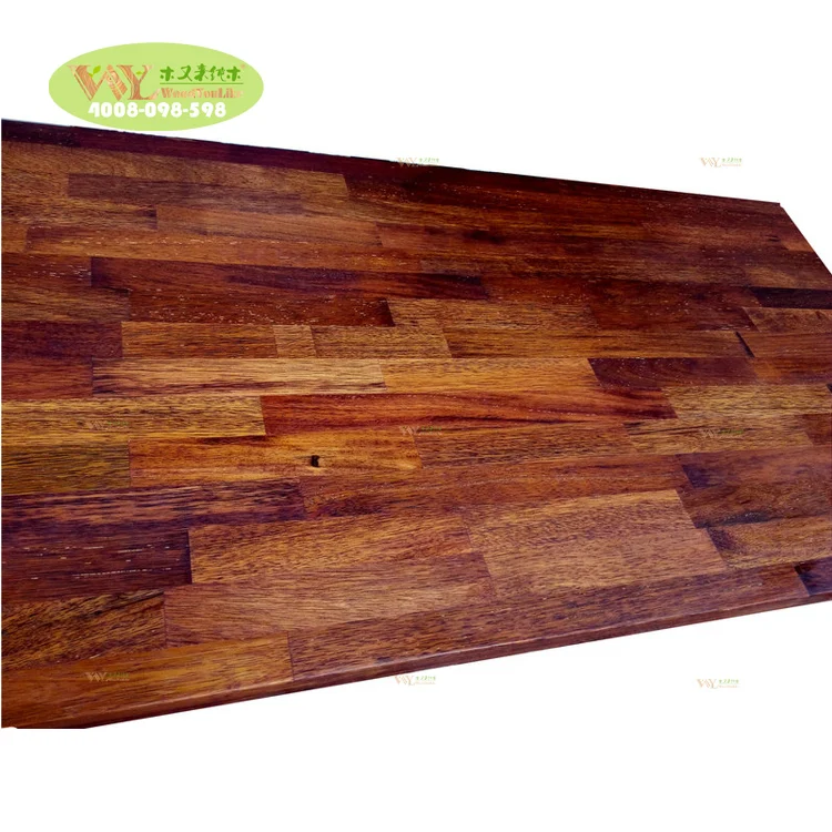 Factory Custom 18MM Merbau Finger Jointed Wood Panel / Multi Function Unfinished Merbau FJL Furniture Panel