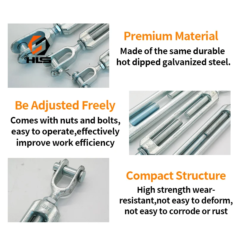 M6 Hook & Hook Turnbuckle 304 Stainless Steel Wire Rope Tension Heavy Duty Turnbuckles for Cable Railing Wire Rope Hardware Kit