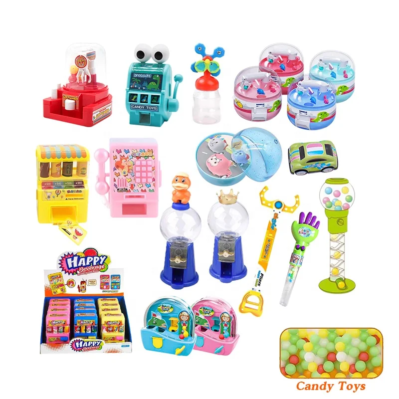 Hot selling plastic toys mini candy machine for sweet candies filling sugar toys box