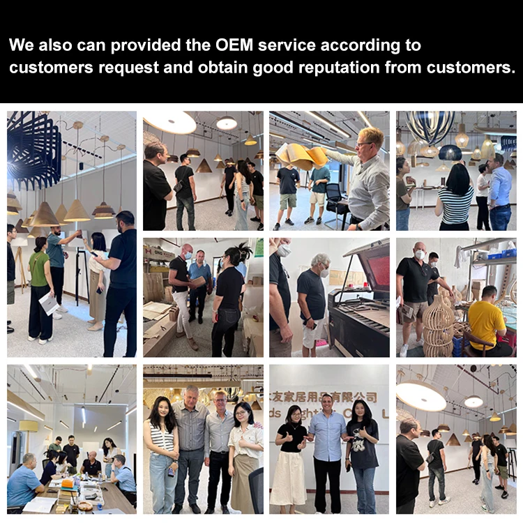 Hot Style Luxury Restaurant Decoration Fashion E27 Wood Veneer Pendant Lamp