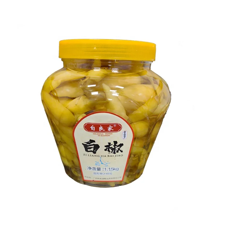 High quality and low price pure hand-preserved fresh white pickled pepper spicy pickles food vegetables canned