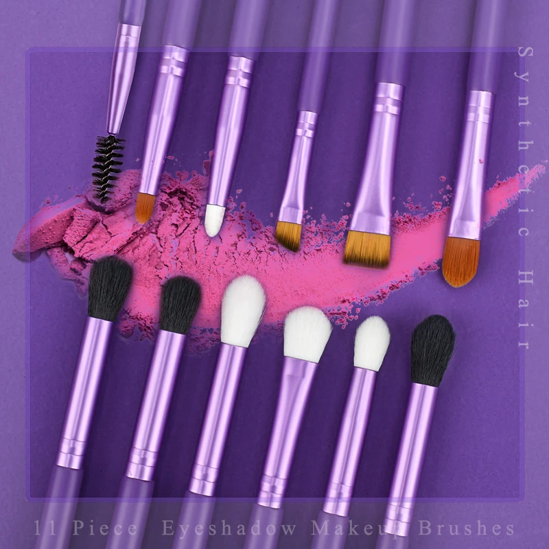 Luxury makeup Brushes 11Pcs Natural Bristles Smudge Brush Eyeshadow Blending Eyeliner Makeup brush Set