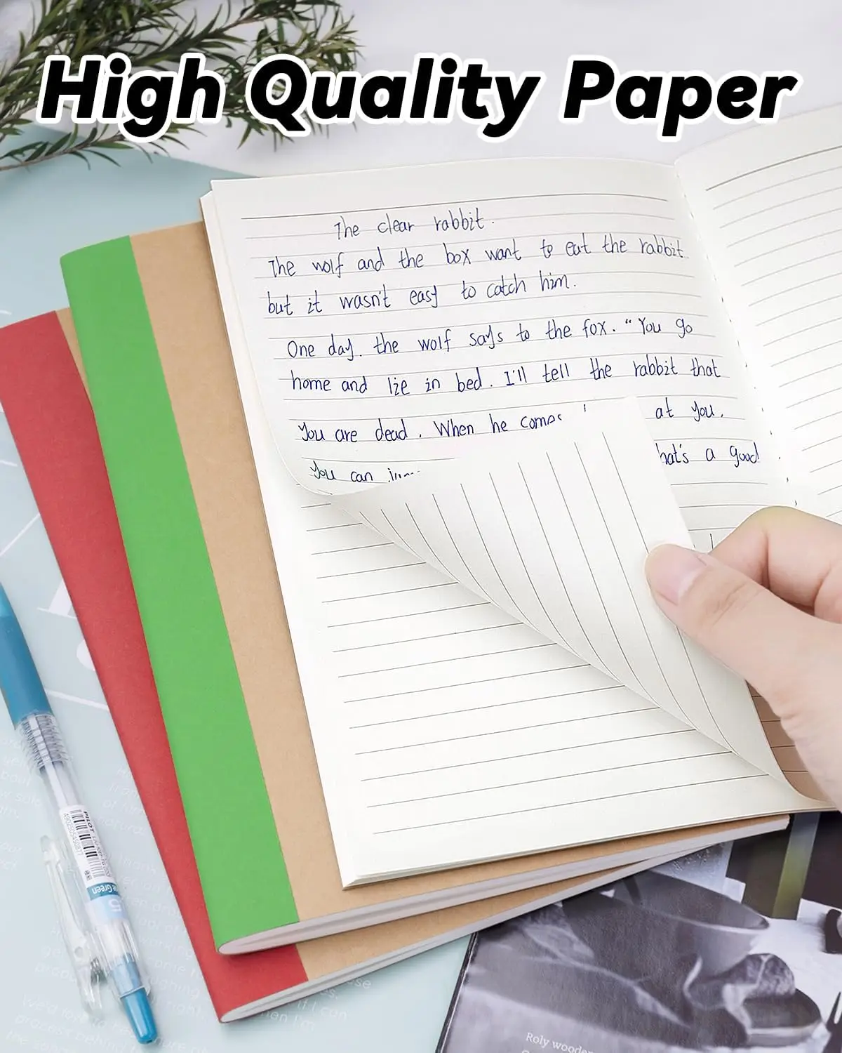 Wholesale Staple Bound Rainbow Spine Notebook 100 sheets Ruled Line A5 Composition Book For School Students Stationery Supplies