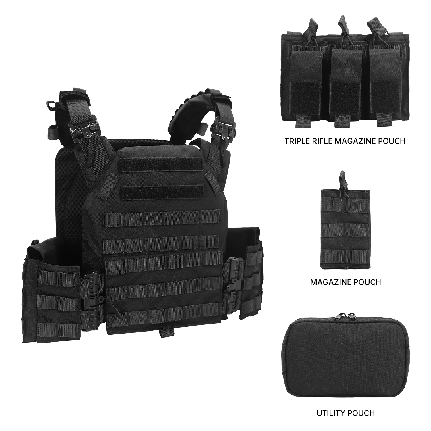 Wholesale Custom Soft Plate Carrier Outdoor Tactical Training Gear Combat Molle Vest Plate Carrier