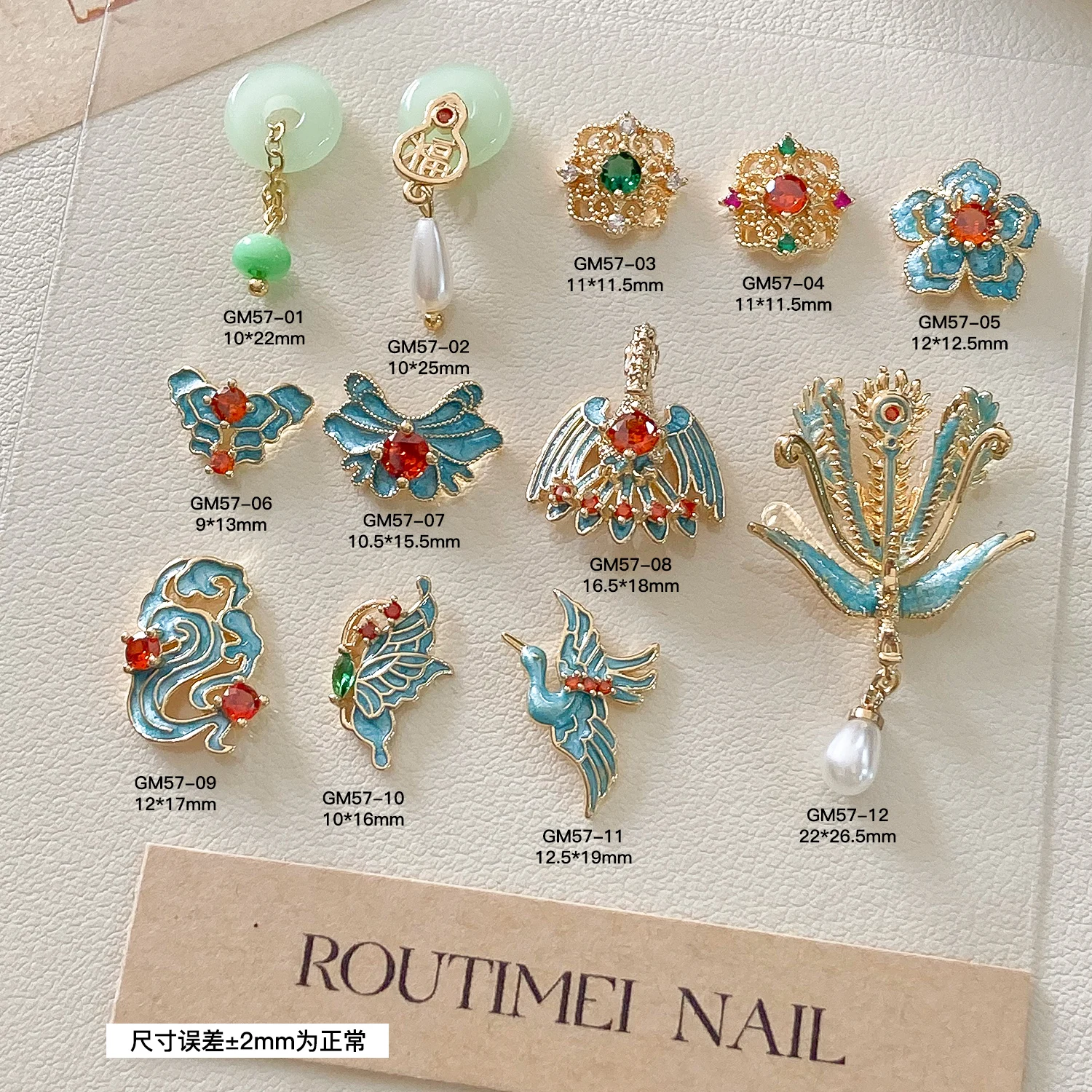 Luxury nail charms Chinese love Wedding nail jewelry  zircon jewelry 3d nail art for girls