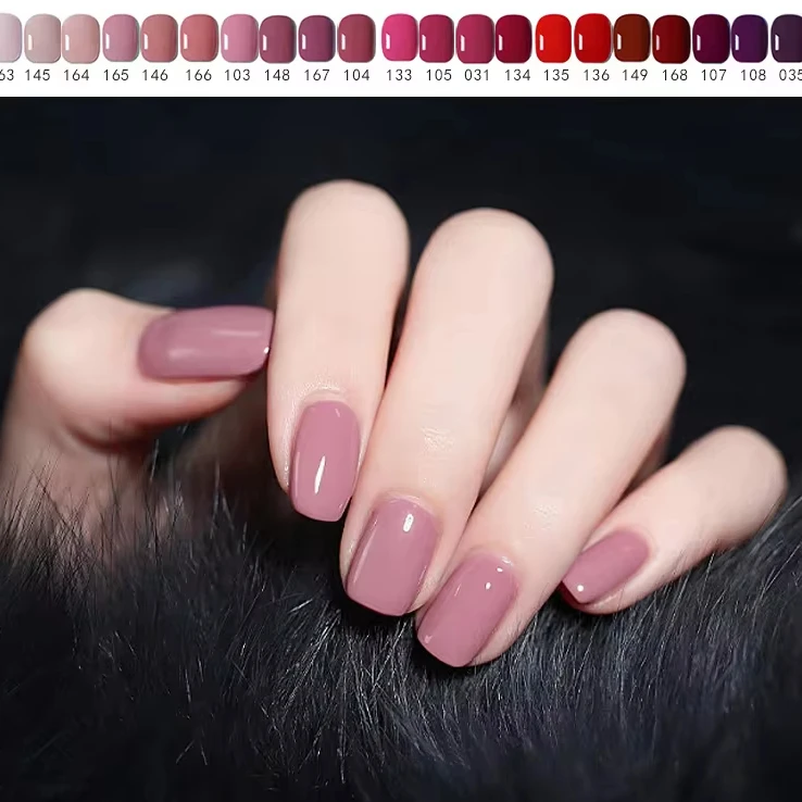 Private Label Soak Off Glass Bottle Macaron Nail Gel Polish 48 Color Semi Permanent Base Top Coat Gel Nail Polish Set
