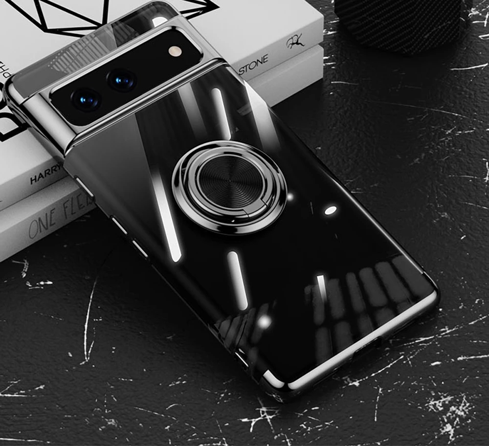 Кольцевая подставка хромированный чехол мягкий для Google Pixel 7 Pro автомобильный держатель