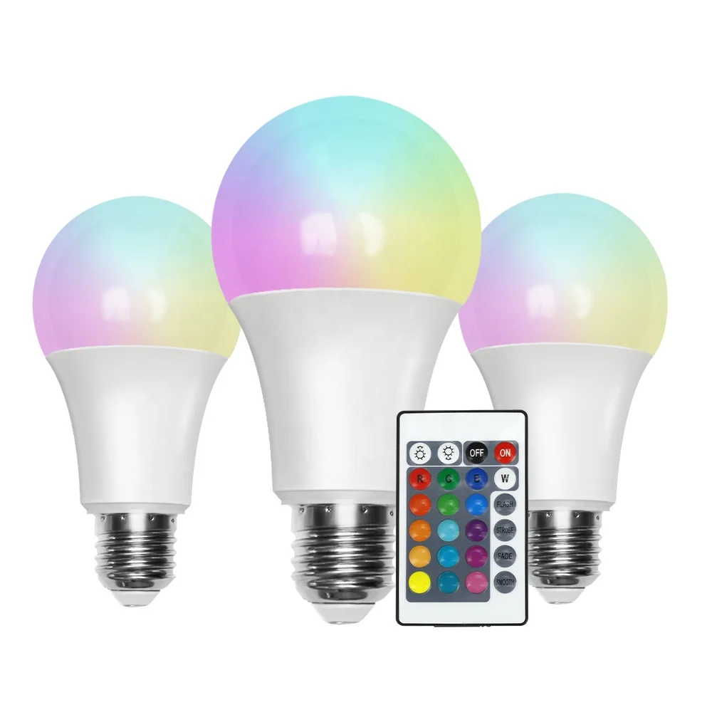 Factory Price E27 B22 3w 5w 7w 10w Rgb Led Light Bulb Smd Smart color changing led Lihgt Bulb with Remote Control