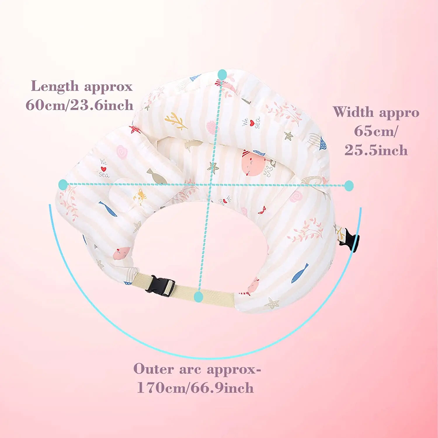 High Quality Baby Products  2 In 1 Nursing Pillow With Adjusting Rope Cartoon Design Soft Auxiliary Mom Breastfeeding Pillow