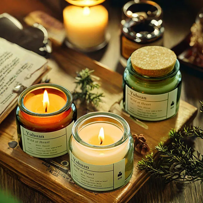 Luxury Soy Wax Scented Candle in Glass Jar with Wooden Lid for Christmas New Year & Ramadan Holidays Perfect Gift Idea