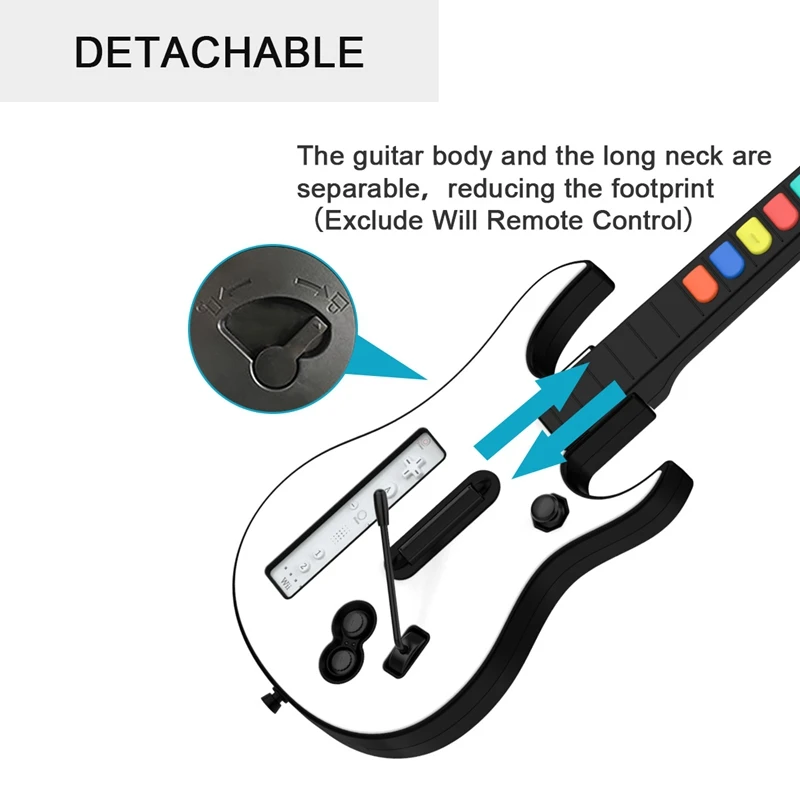 Guitar Hero For Wii Controller Wireless Remote Gamepad For Guitar Hero Wii Rock Band 2 Games Guitar Hero World Tour BundleB