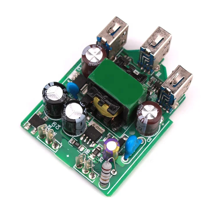 OEM SKD Travel Phone Wall Charger Power Supply PCB Assembly 3 USB 5V 3.1A 15W PCBA Circuit Board manufacturer