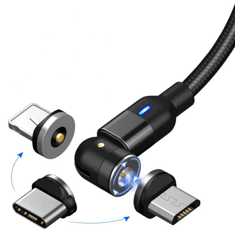 1 м 2 м 3 в 1 540 градусов вращающийся магнитный usb-кабель для зарядки и передачи данных кабель типа C