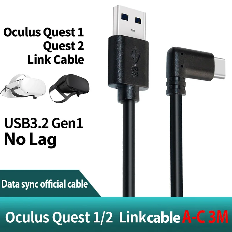 5M 6M Data Line For Oculus Quest 2 Link Headset USB 3.2 Type C Data Charging Cable  Transfer Type-C To USB-A Cord VR Accessories