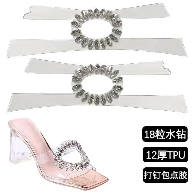 Rhinestone Shoes Vamp Sandals Upper Decorative Strip shoe decorative Accessories for women