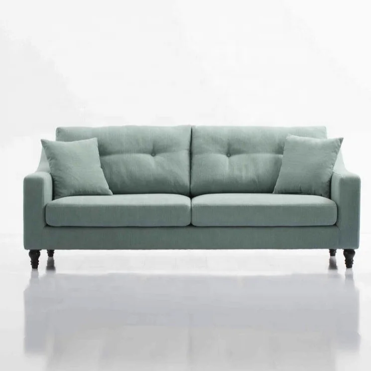 Wholesale  Unique light green lounge sofa 2-3 seater fabric upholster single sofa for living room hotel
