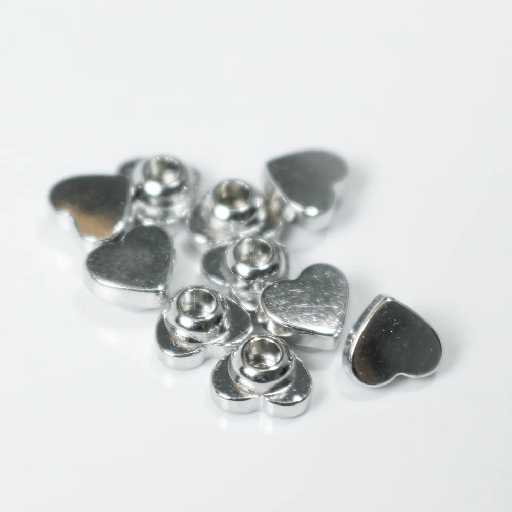 Custom heart shape metal decorative rivets button with logo for leather work