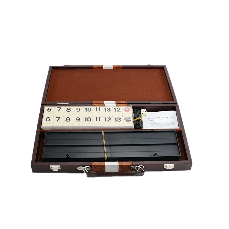 Оптовая продажа, коробка из искусственной кожи с пользовательским логотипом, Rummy Game, набор настольных игр, Israeli Mahjong