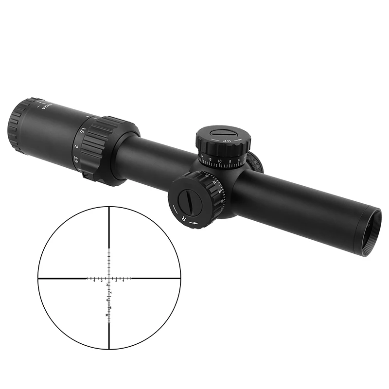 FOCUHUNTER 1-6x24 SFP hunting scope with red green illumination locking turrets tactical accessory 2 sets scope mount LPVO scope