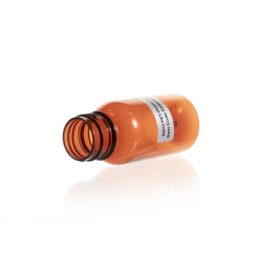 Wholesale Round Amber Small Container 60ml PET Plastic Syrup Bottles for Oral Liquid Packaging