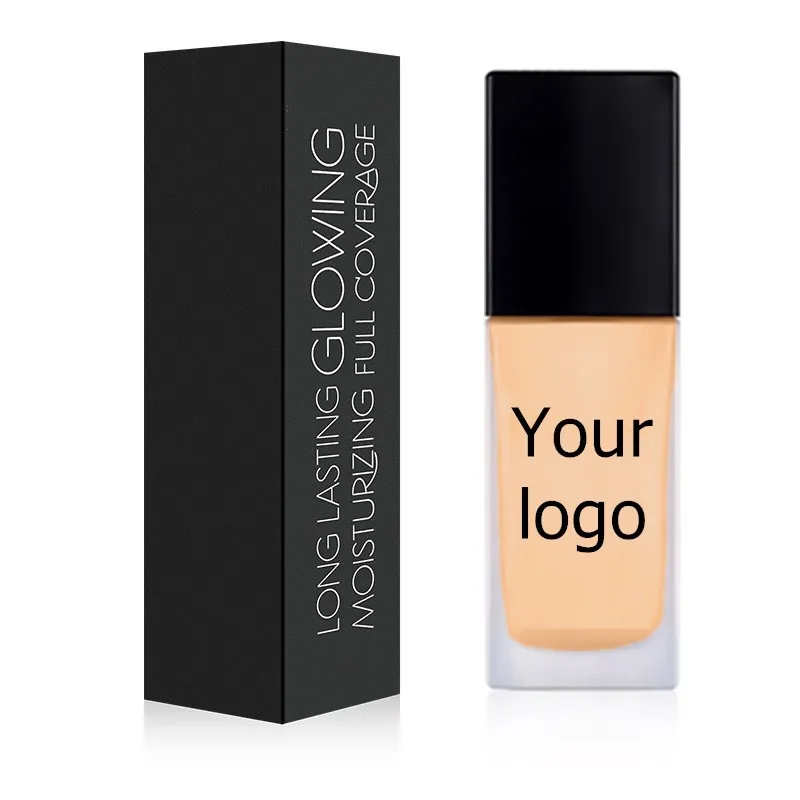 Custom makeup matte full coverage liquid foundation glass bottle vegan cushion foundation private label