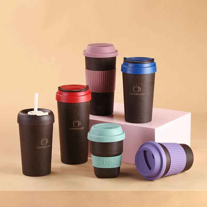 Amazon Hot Selling Drinking Cup Reusable Custom Logo Double Walled Creative Coffee Cup With Lid