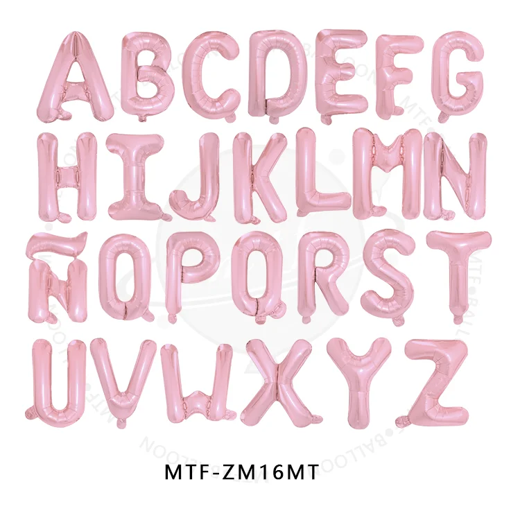MTF Manufacturing 16 Inch Letter Pink Color Aluminum Foil Inflatable Party Decoration Balloons