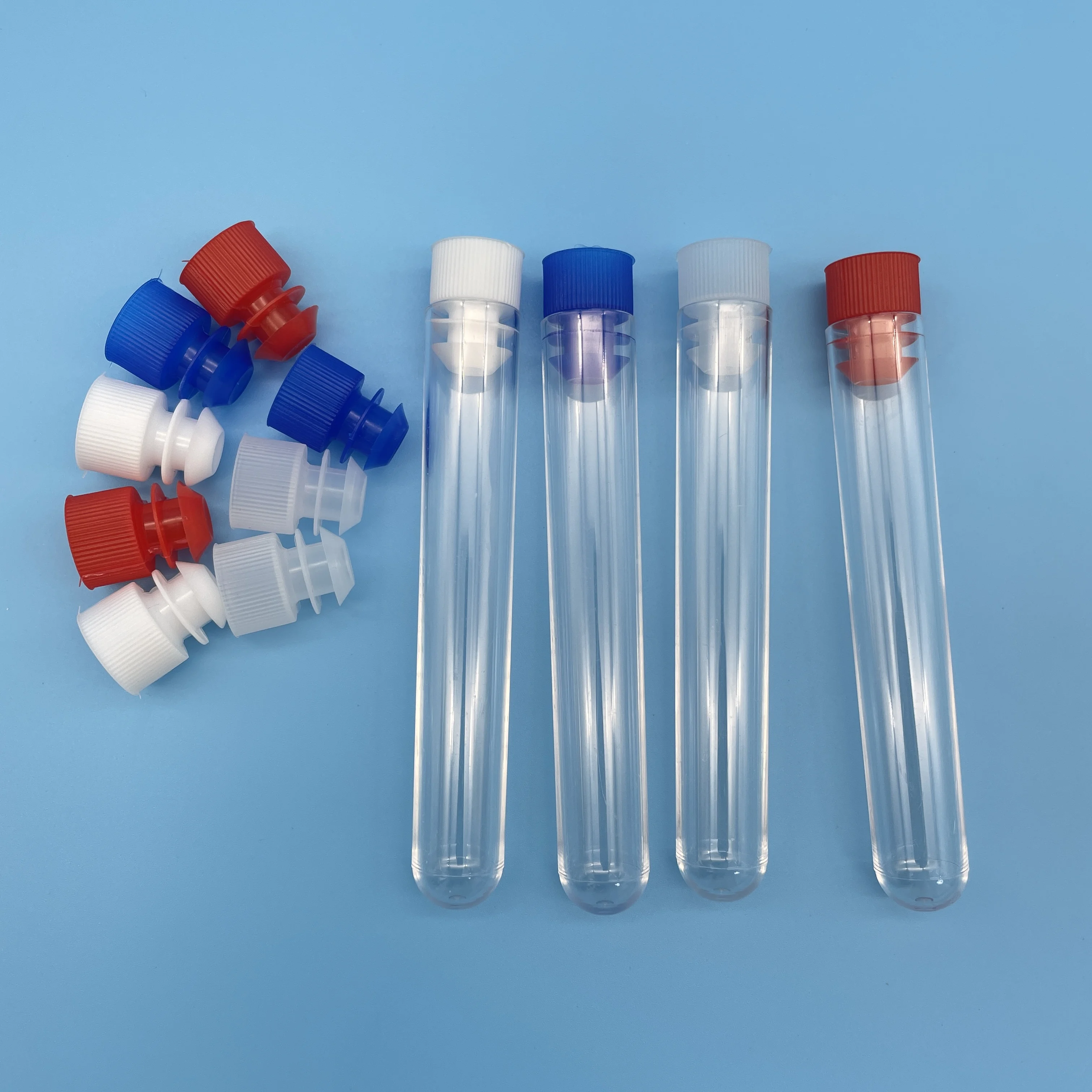 White Blue Red Transparent Color Push-Cap Test Tube Stoppers   Various Colors Test Tube-Cap